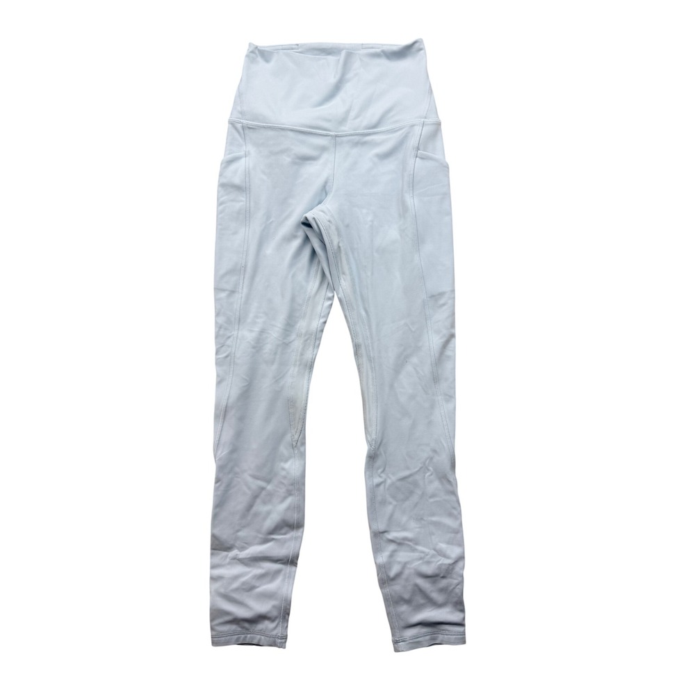 Lululemon Fast and Free High-Rise Tight 25" Pockets Light Blue Size 4 LW5DU4S